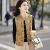 New Chinese Style Embroidered Vest for Women - Stylish Spring & Autumn Cardigan for Middle-Aged & Elderly