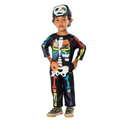 Childrens/Kids Rainbow Skeleton Costume