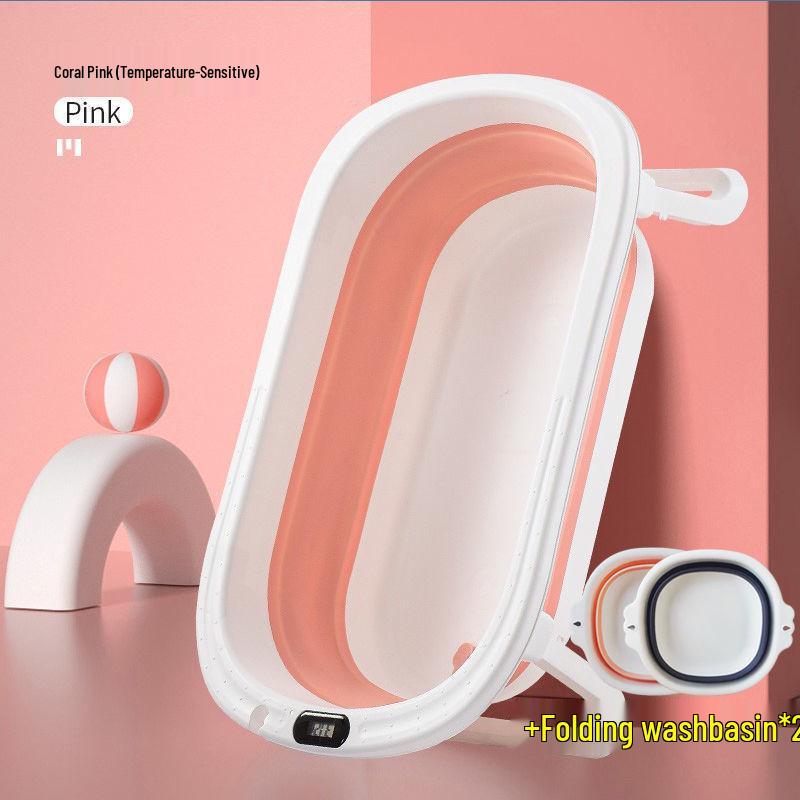 Foldable Baby Reclining Bath Tub, Large Infant Bathtub for Home Use
