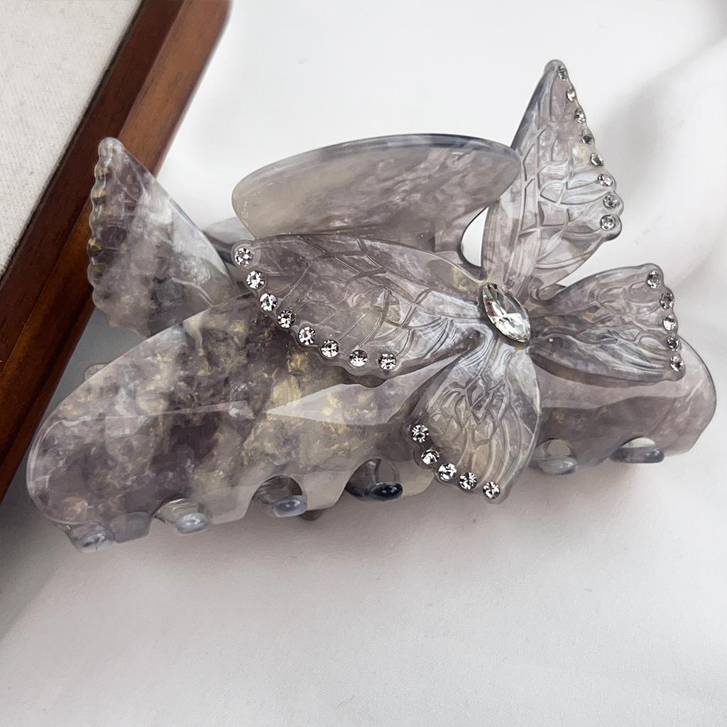 Flower Butterfly Acetate Hair Clip Spring Summer Gradient Candy Color Sweet Elegant Women's Large Hair Clip