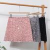 Pink Sequin High-Waist A-Line Disco Skirt - Anti-Exposure, Slim Fit