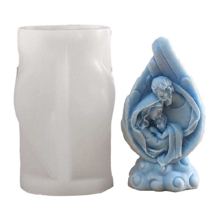 Holy Family Nativity Epoxy Resin Mould Casting Tool for DIY Gypsum Ornaments