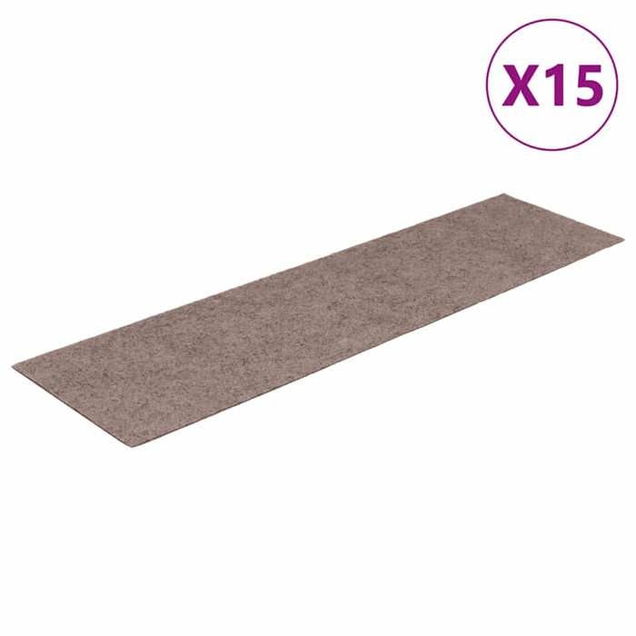 VidaXL Self-adhesive Stair Treads 15 Pieces 76 X 20 Cm Light Brown Rectangular 326924