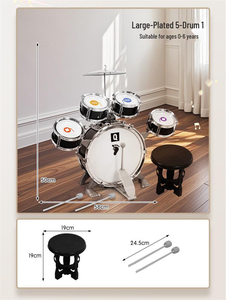 Qiaowa Beginner's Children's Drum Set - Birthday & Christmas Gift for 2-3 Year-Old Boys