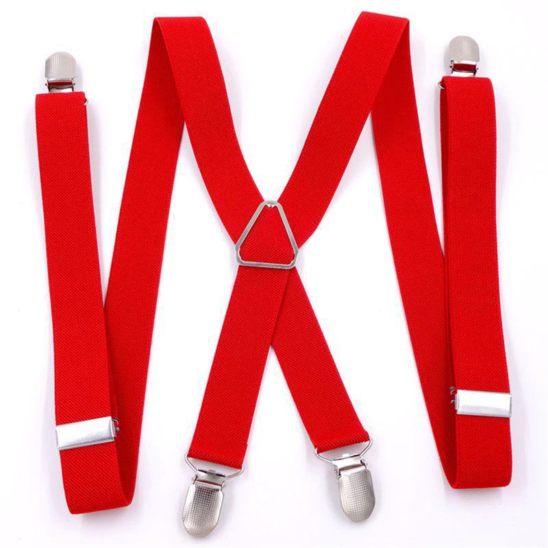 4 Clips 2.5CM Wide Men Suspenders Women Elastic Adjustable Adult Braces Suspender Kids Children Boys Girls Wedding Accessories