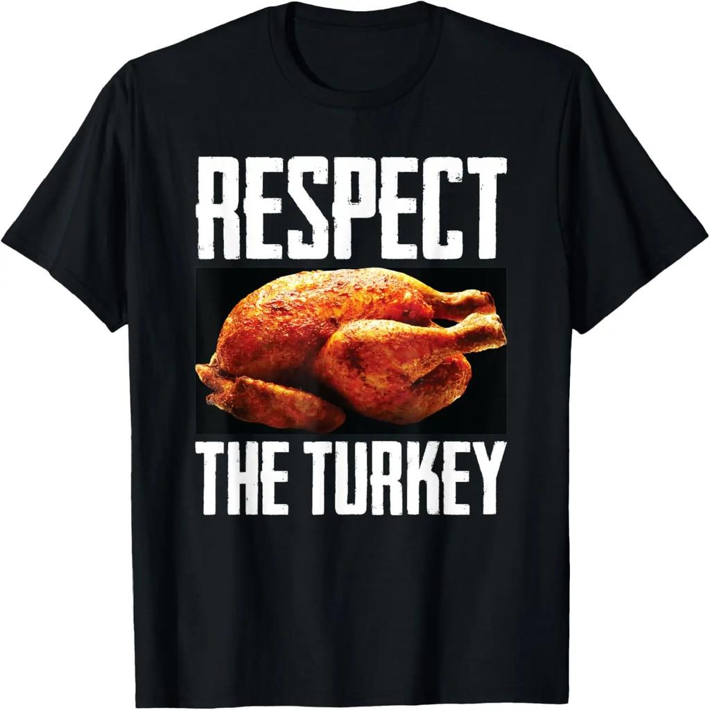 Respect The Turkey Funny Cooked Turkey Thanksgiving T-Shirt