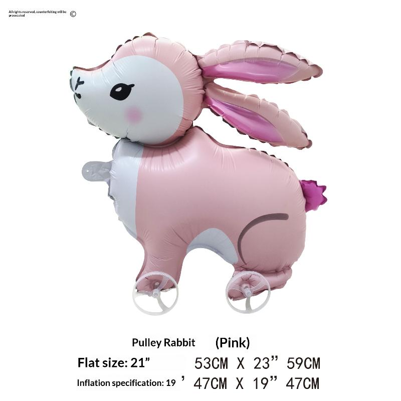 4D Cartoon Foil Balloons Elephant Stand Walking Balloon With Wheel For Kids Birthday Party Decoration Baby Shower