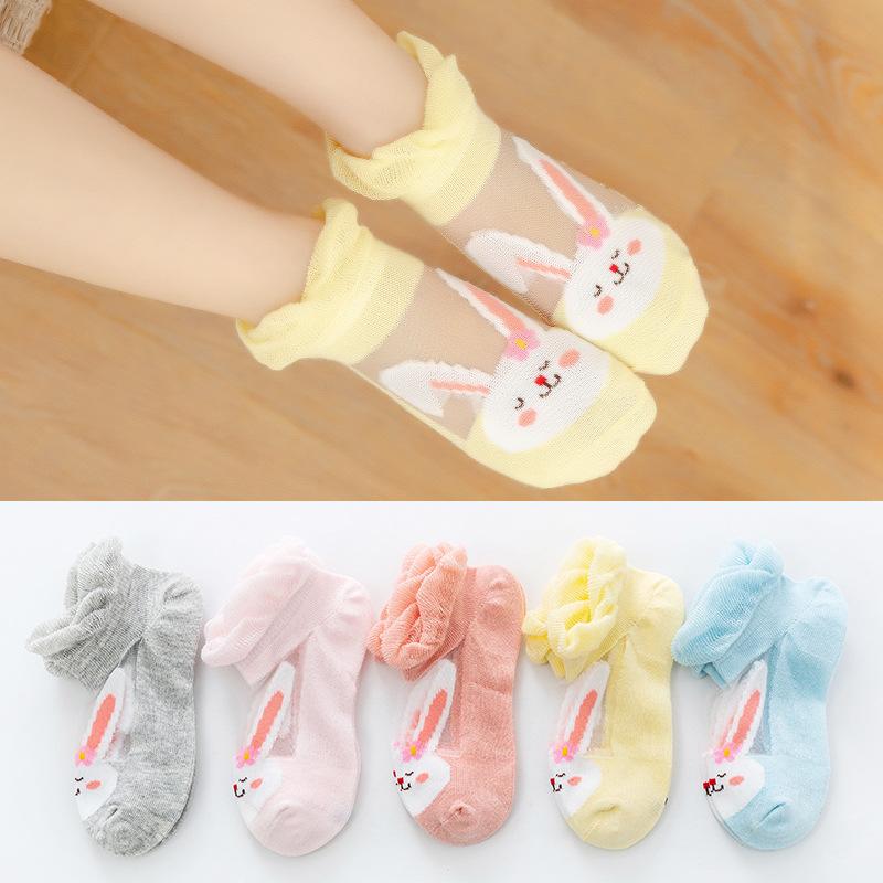 

5 пар/лот, весенне-летние тонкие носки для девочек, детские хлопковые сетчатые носки-лодочки с милыми животными, дышащие носки до щиколотки для маленьких мальчиков 1 to 3 years