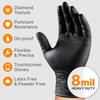 Heavy Duty Orange Nitrile Gloves  8mil Heavy Duty Disposable Gloves with Diamond Textured Latex Free Mechanic Tattoo Auto Gloves