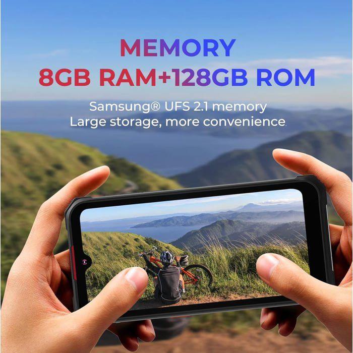 Smartphone Robuste HOTWAV Cyber 9 Pro 8Go+128Go 6,3" 7500mAh Triple Caméra 48MP Téléphone Portable Android 11 4G NFC/OTG/GPS Noir