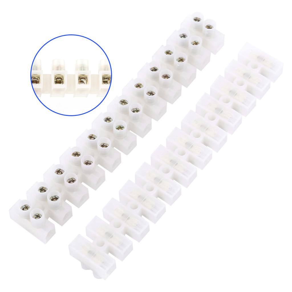 10pcs 360V 10A Row Screw Terminals Electric Barrier 12-terminal Strip Block