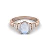 925 Sterling Silver Rose Vermeil 1.66 Ct Oval Cut Moonstone Engagement Women Ring