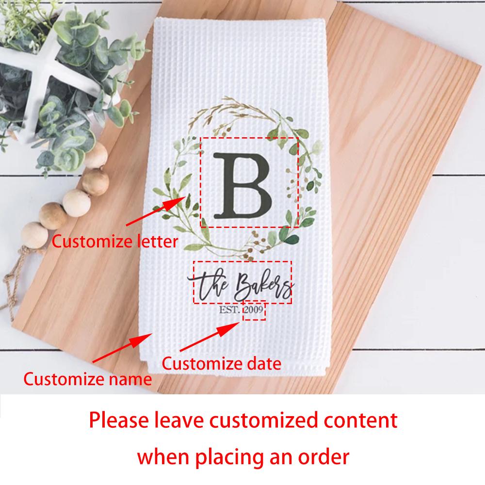 

Персонализированное свадебное вафельное кухонное полотенце Домашние кухонные украшения Полотенце для кухни для помолвки Подарок на девичник, новоселье, для хозяйки 1pcs 30x70cm