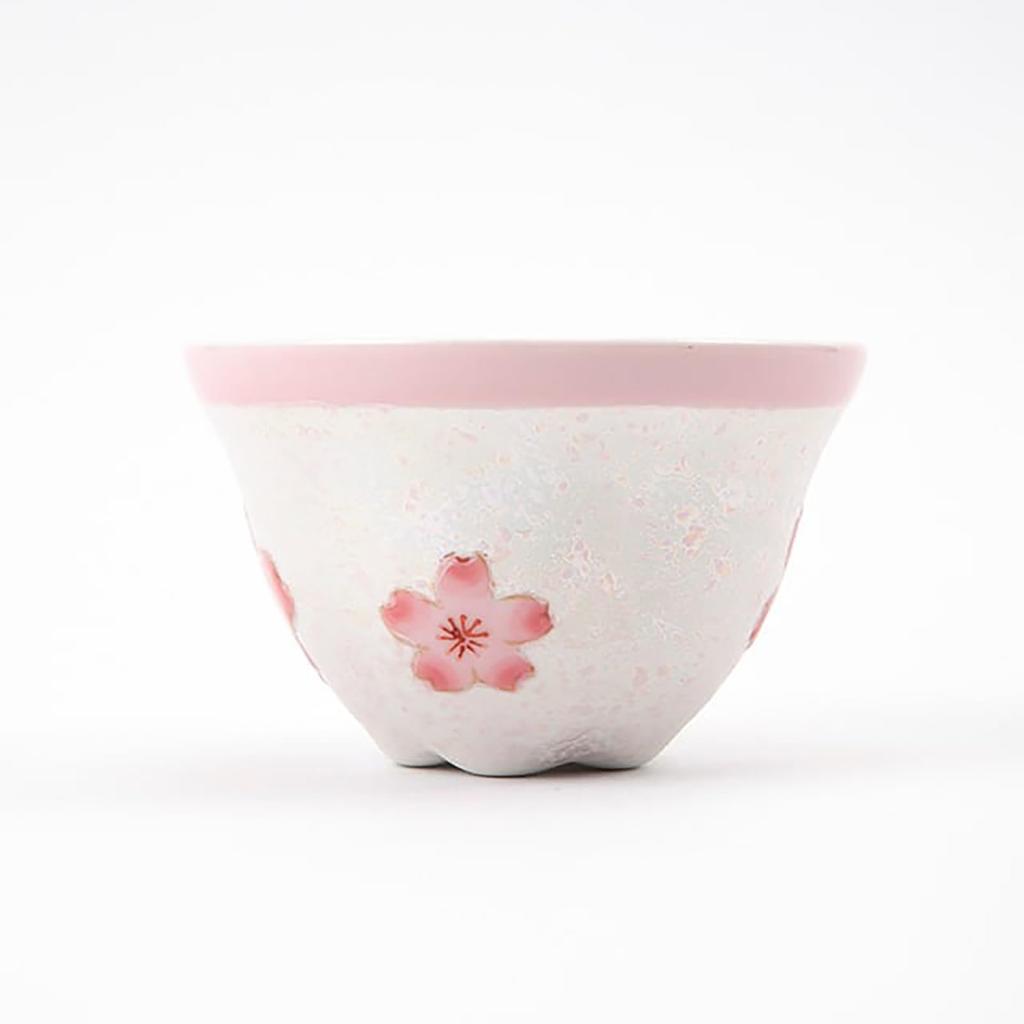 Arita-Ware Teeschale Reisschale Kirschblütenrosa Densei-Ofen Schwertlilie Kirschblüte Kirsche Sencha-Schale handbemalt blütenförmig