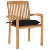 Chaises de jardin empilables avec coussins vidaXL 6 pcs, Teck solide.