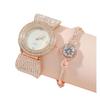Damen Strass Stahlband Quarzuhren Set - 5-teilige Kollektion