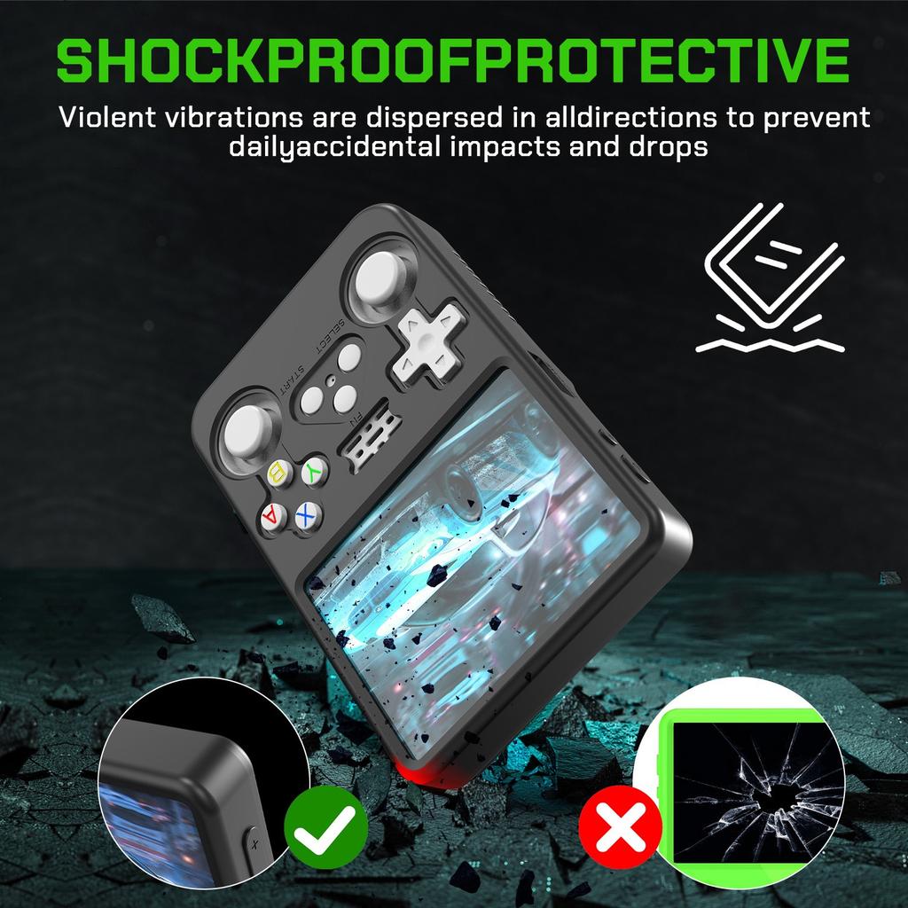 Protective Case Rubber Silicone Skin Cover for R36S Retro Handheld Game Console