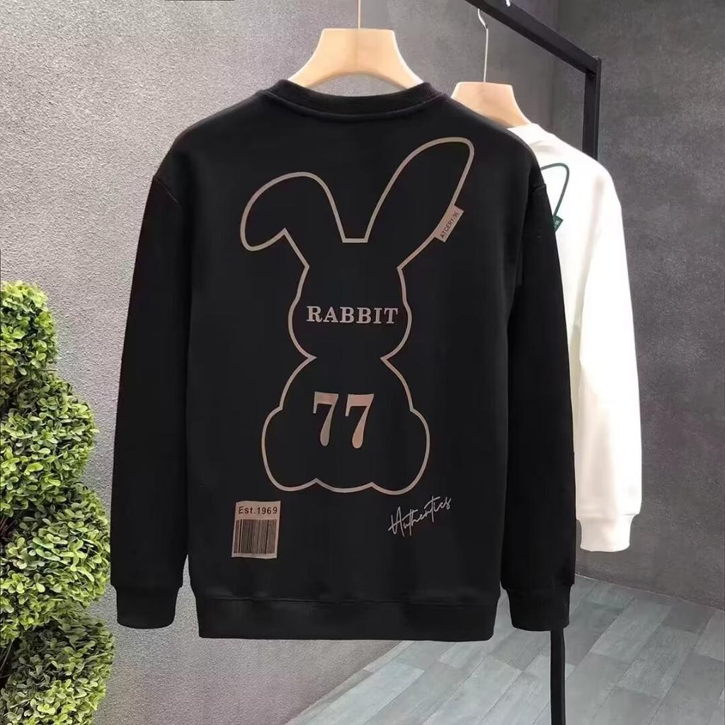 Printed Autumn Winter Sweater Men's Spring and Autumn Korean Style New round Neck Loose Long Sleeve Bottoming Top Chic Hong Kong Style Trendy