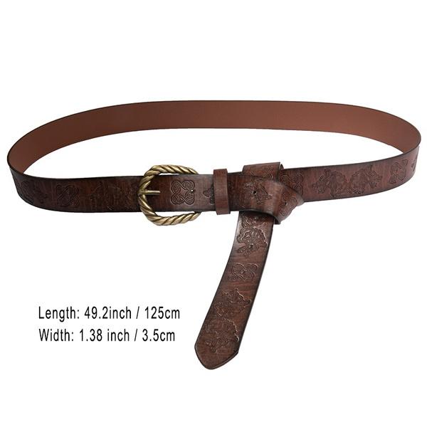 Medieval Full Embossed Wolf Faux Leather Belt Middle Age Renaissance Waist Belt LARP Ren Faire