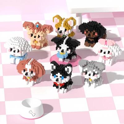 Mini Micro Assembled Building Blocks for Kids Cartoon Pet Puppy Puzzle Assembling Bricks Toys Table Decoration Children Gifts