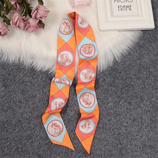 Luxury Horse Cloak Brand Scarf Fashion Design 100% Silk Scarf Women Headwear Skinny Bag Hair Scarves Neckerchief