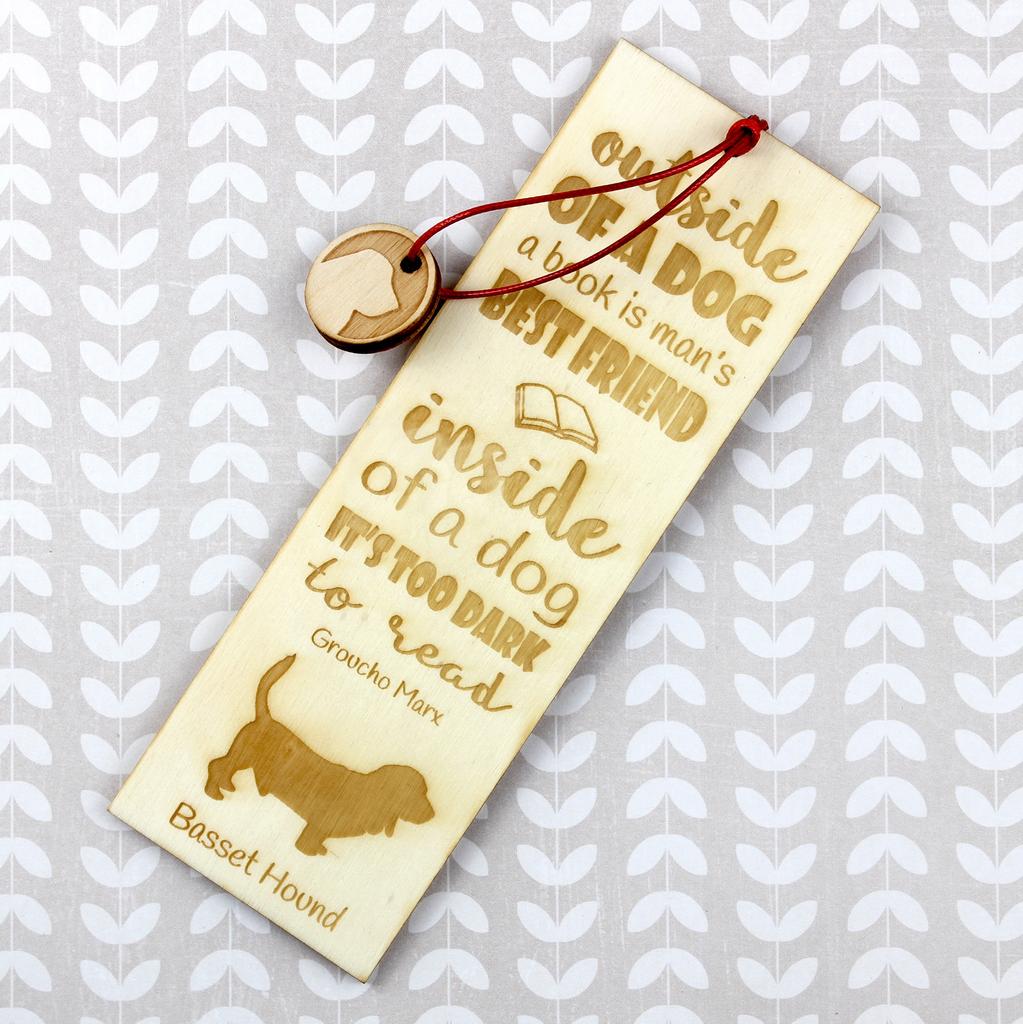 Basset Hound - dog bookmark, personalized bookmark, gift for bookworm from Art-Dog brand