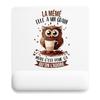 Mousepad - PLANETEE - The Chouette Grandma Grain - 22x18 Cm - Smooth Non-slip Surface - Thickness 3 Mm