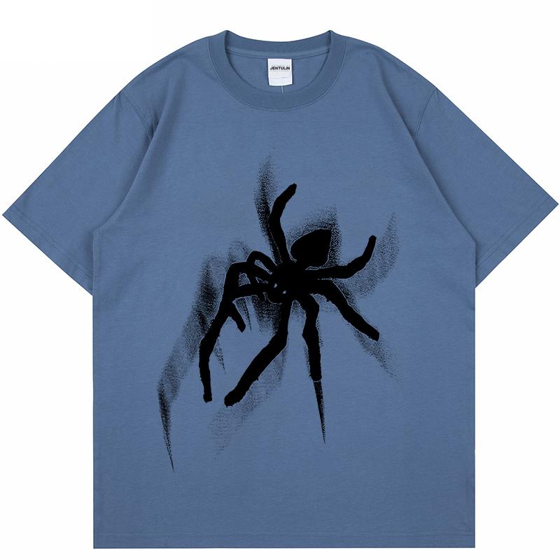 Hip Hop Tshirt Y2K Aesthetic Spider Streetwear TShirt Harajuku Punk Gothic Oversized T Shirt 2024 Hip Hop Loose Tops Tee Cotton