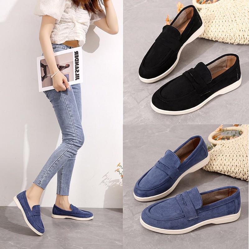 2024 Podzim Dámské Retro Britské Nazouvací Lodičky - Velká Velikost Ležérní Baleríny