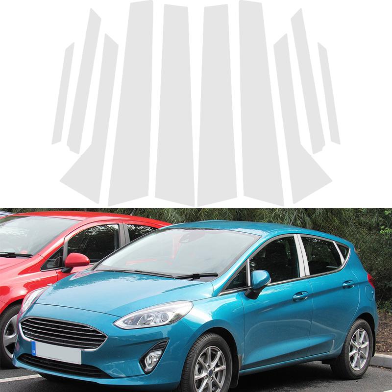 Silvery Car Door Window Center Middle Column BC Pillar Post Cover Trim Fit For Ford Fiesta 2008-2019