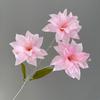 3 Heads Artificial Flower Branch Realistic Real Touch Lilium Brownii Flower Green Plants Handmade Simulation Flowers