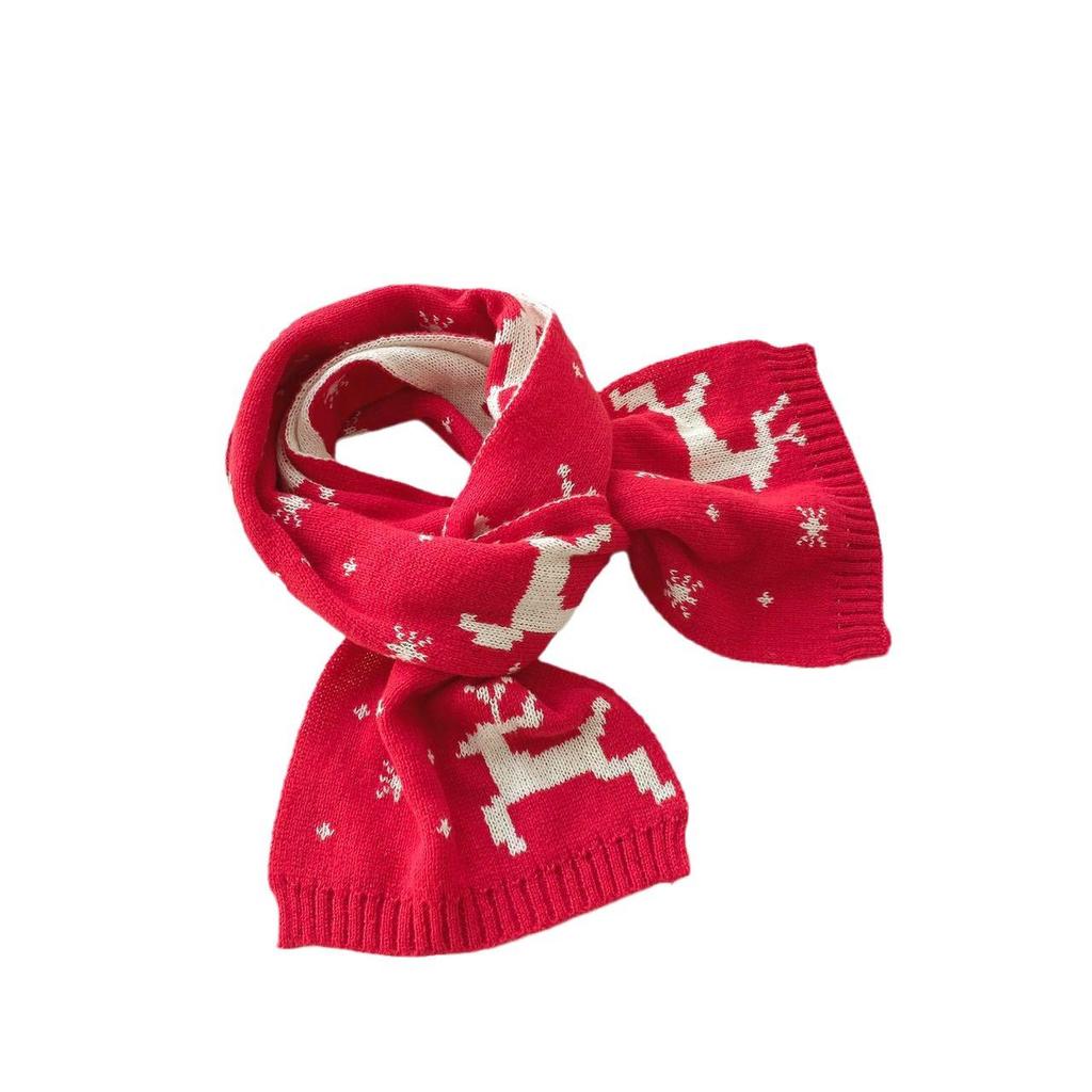 2024 Damen Schal im koreanischen Stil mit Rentier - Warmer gestrickter Weihnachts-Schlauchschal, Perfektes Winter-Geburtstagsgeschenk