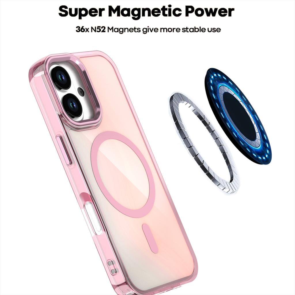 For iPhone 17 Case Compatible with MagSafe Color Changing PC TPU Phone Back Cover