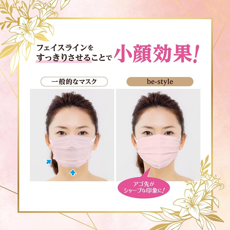 B-Style Pleated Mask, Regular Size, Dolly Pink, 20-Pack, Women's Mask