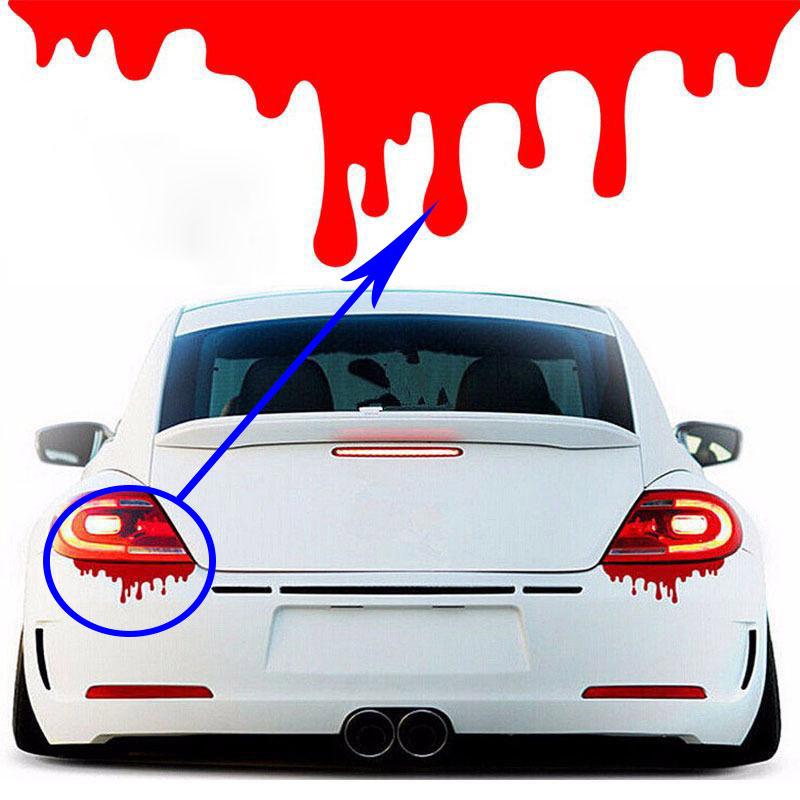 Auto Halloween Theme Decorative Red Blood Drips Stickers Glass Car Headlight Sticker Waterproof Bumper Car Decals Holographic
