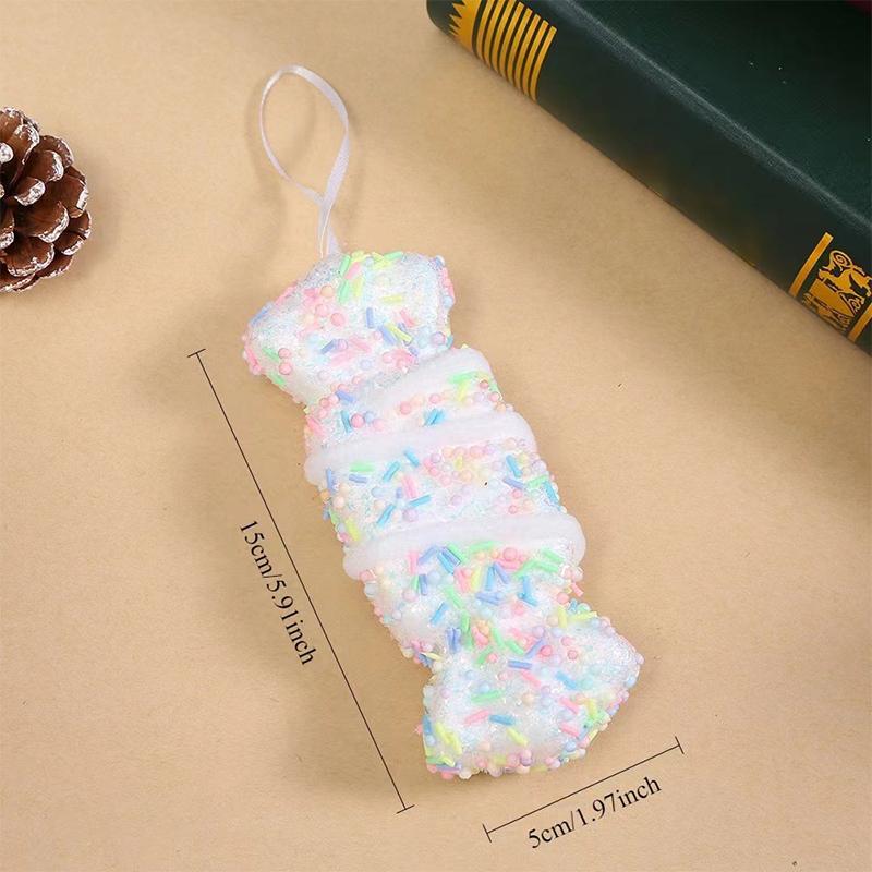 

1 шт. Рождественские украшения в виде рожка мороженого, Модные рождественские украшения для десерта, Причудливые рождественские украшения в виде мороженого, Подвеска из пенопласта