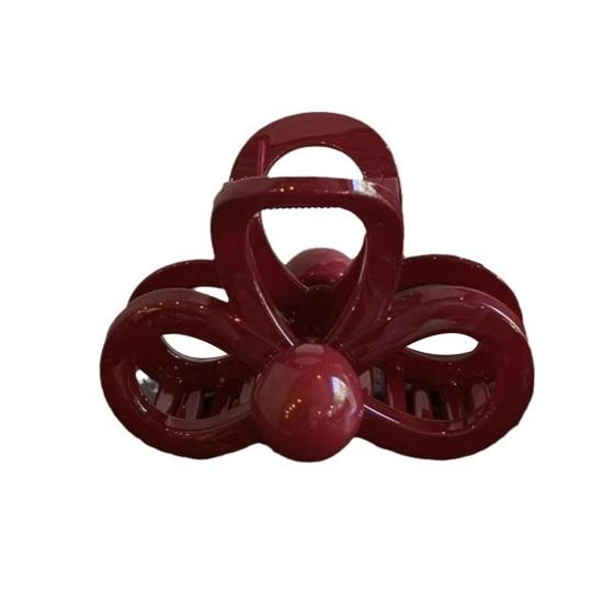 Hair Claw Three-Dimensional Hollow Bow Design Back Head Hair Clip Glossy Texture Stable Grip Hair Accessory