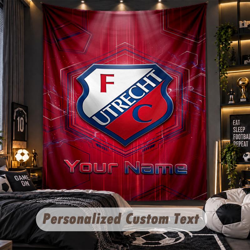 TapestryFC Utrecht Custom Name Text Personalized Wall Hanging Tapestry Home Wall Decor