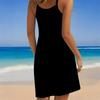 Women Plus Size Leaf Camouflage Print Scoop Neck Thin Straps Sleeveless Loose Beach Dress