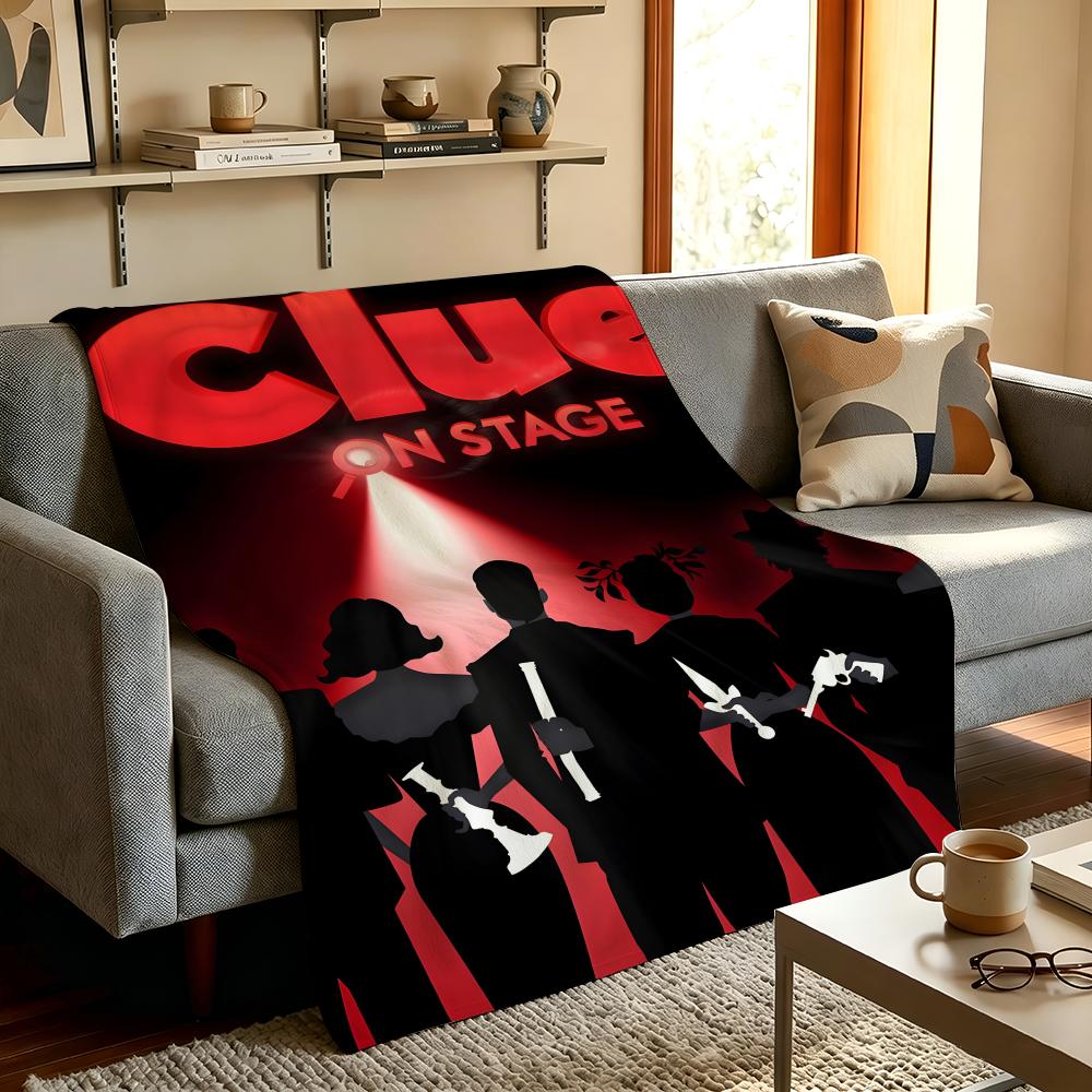 Game C-Cluedo C-Clue Throw High-Density Short Plush Blanket Soft Skin-Friendly for Sofa Nap Air-Conditioned Room