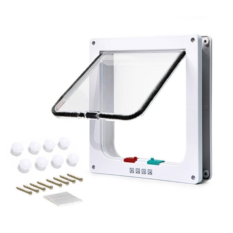 

Security Flap Dog Door Cats House Flap Door Easy Install Anti-Scratching Dog Door Indoor Outdoor Pet Kennel Accessories Large белый