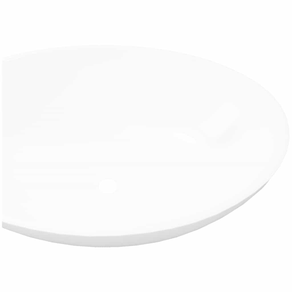 vidaXL Luxus Keramik Waschbecken Oval Weiß 40 x 33 cm