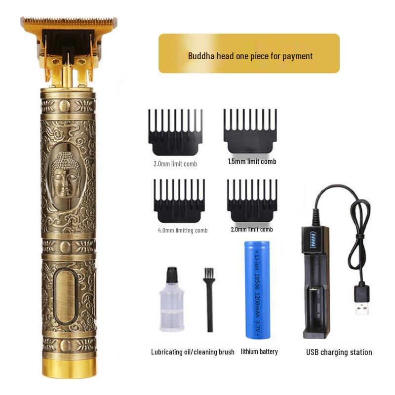 Professional Electric Hair Clipper for Barbers & Home: Precision Carving, Slicked Back Styles, Bald Head Trim.
