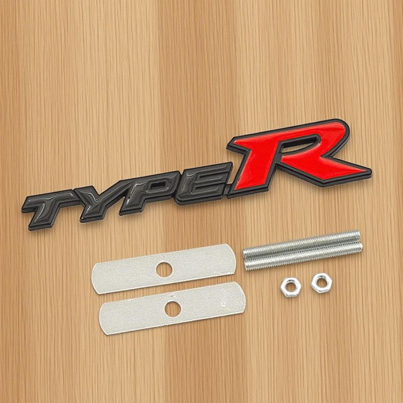 3d Metal Alloy Letters Type R WPIEHY5 Logo Car Front Grille Badge Emblem for Accord Civic Type R Auto Accessories