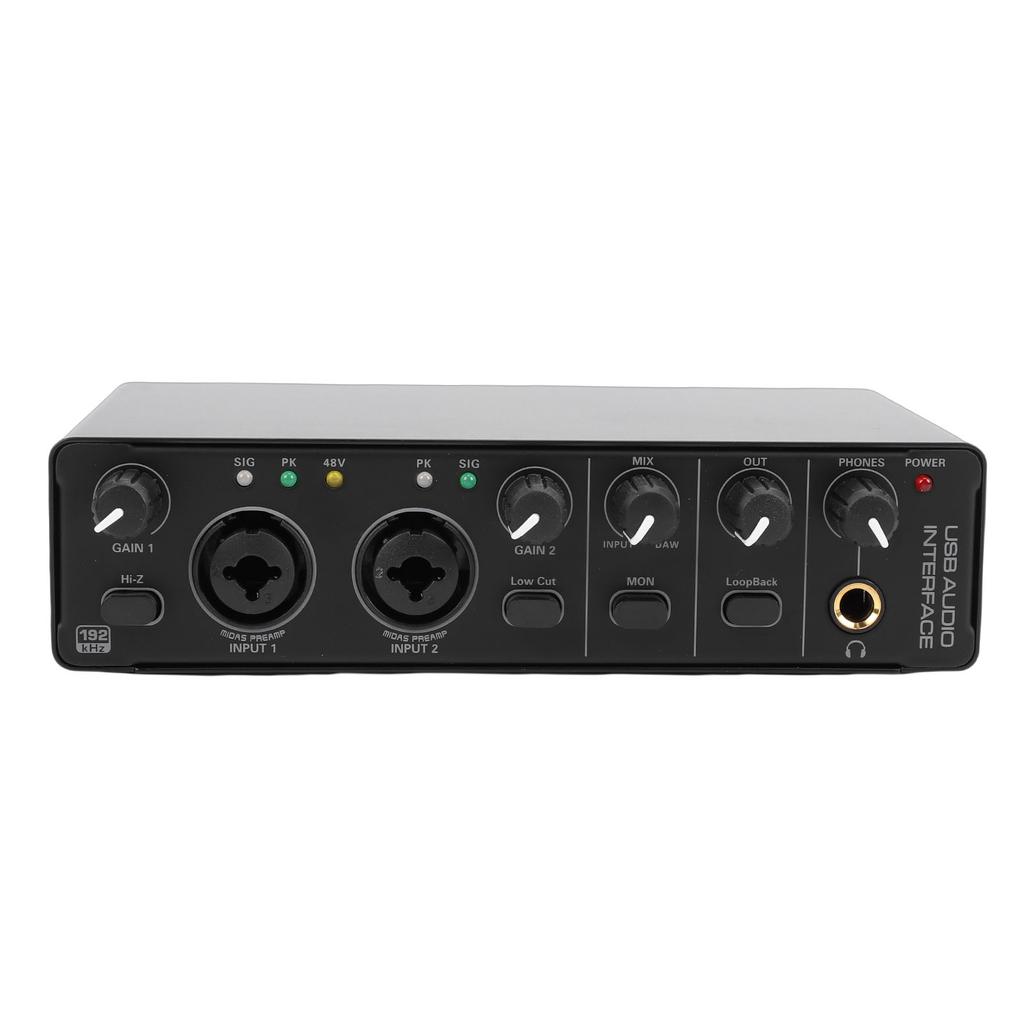 Type C Sound Interface 24 Bit 192 KHz XLR Input 48V Phantasm Power for Recording Streaming Podcasting
