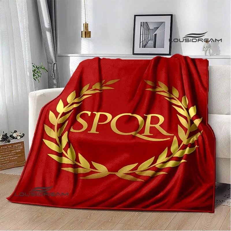 Mantas con el logotipo impreso de Roman SPQR, manta cálida para niños, manta suave y cómoda, mantas de viaje para el hogar, regalo de cumpleaños