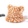 Plush Scarf for Women Warm Leopard Print Fisherman Hat Neck Protection Cold Protection Scarf Cartoon Versatile Basin Hat Trendy