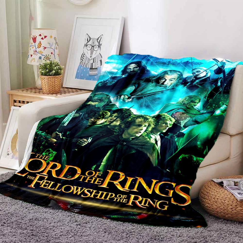 1PC The Lord of the Rings printed blanket, all season lightweight home office outdoor nap multifunctional blanket A6