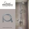 Flexible de douche - ROUSSEAU - Raccord universel - Format compact - Écrous métal - Longueur 1m50 - Inox chromé simple agrafage