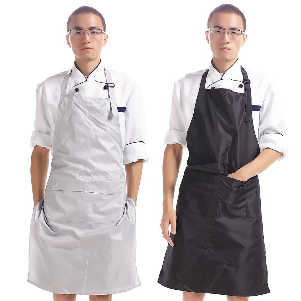 Women Pocket Working Apron Long Sleeve Waterproof Kitchen Chef Garden Cleaning
